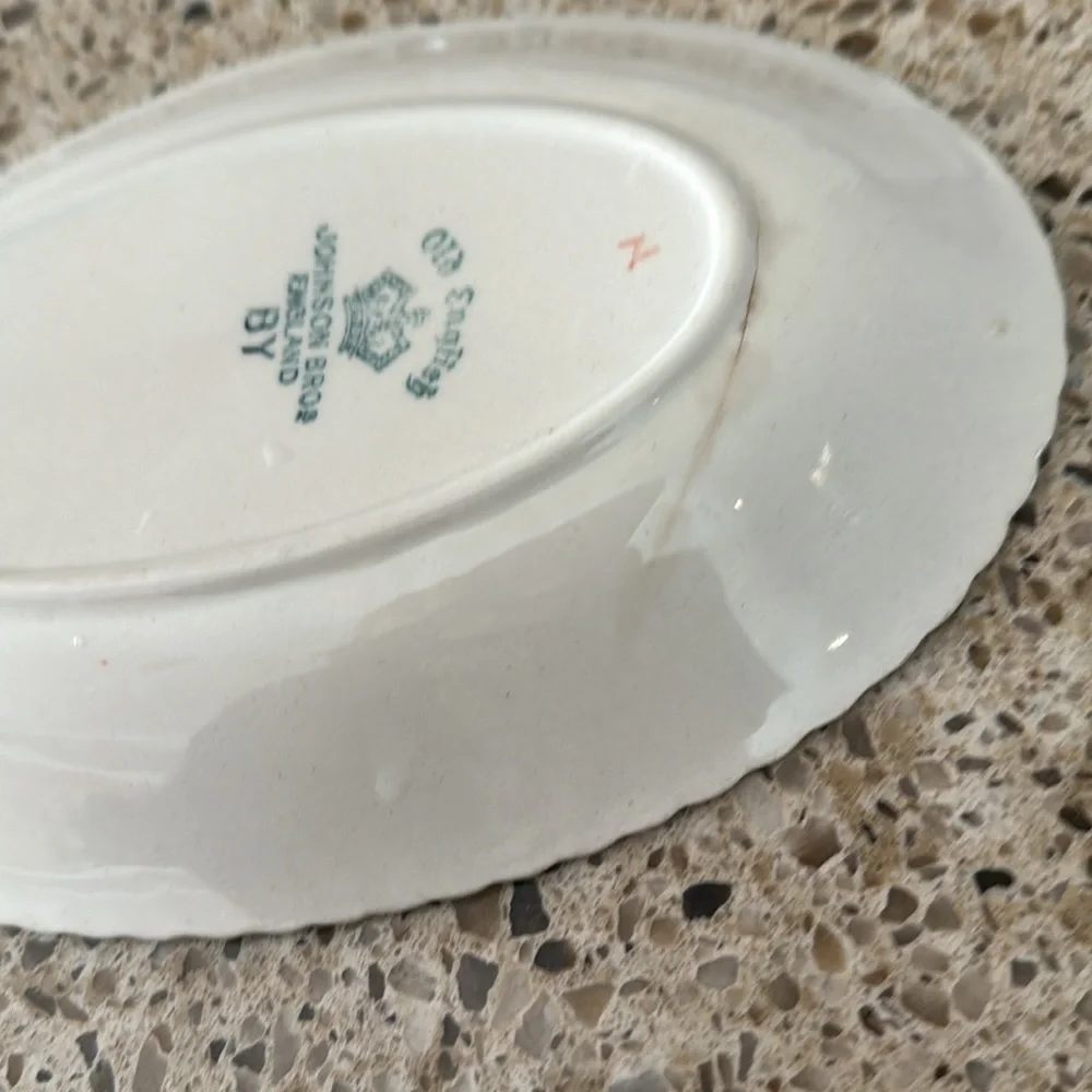 Vintage HTF Johnson Bros. Belvedere butter plate Stamped Old English